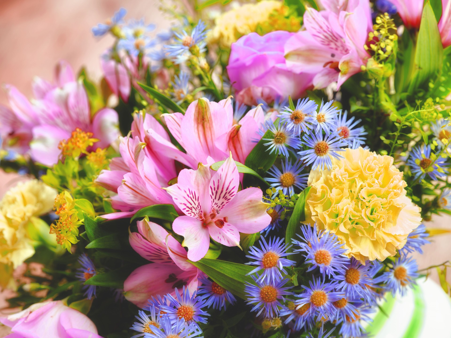 Bouquet with different kinds of flowers